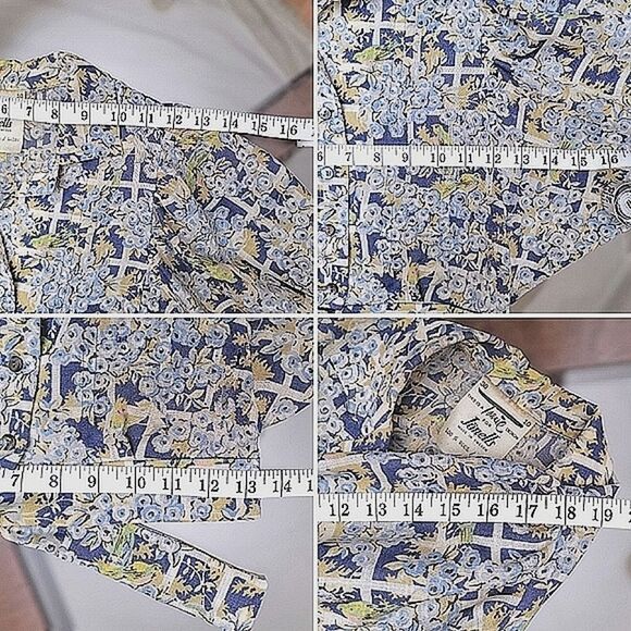 Vtg 70s blue floral print crop blouse & maxi skirt set - Picture 6 of 16